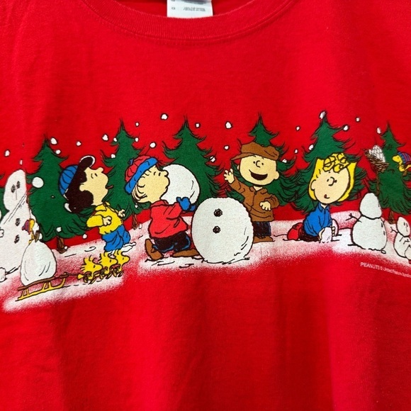 Vintage Peanuts Gildan Cotton Men's Boxy Tee Short Sleeve Snowman / large - Picture 3 of 11